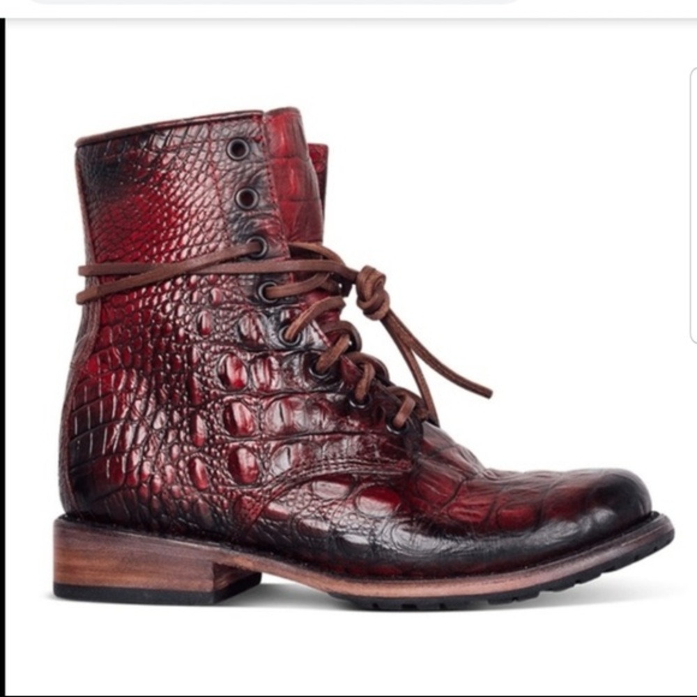 Freebird red croco boots